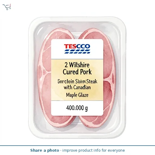 Tesco Finest 2 Wiltshire Cured Pork Loin Steak with Canadian Maple Glaze 400g