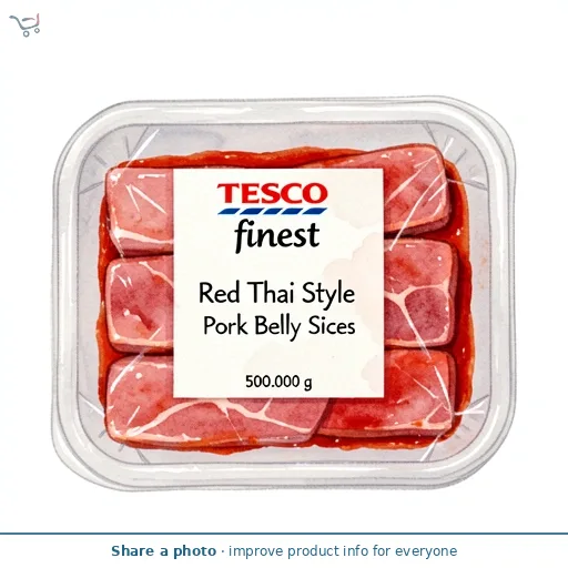 Tesco Finest Red Thai Style Pork Belly Slices 500g