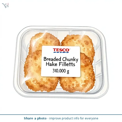 Tesco Breaded Chunky Hake Fillets 310g