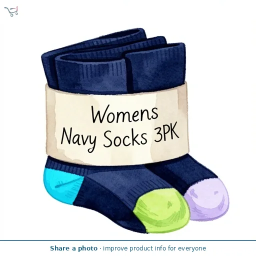 Womens Navy Socks 3PK