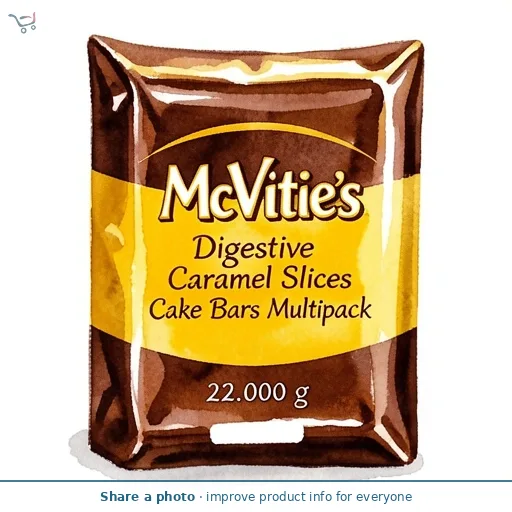 McVitie's Digestive Caramel Slices Cake Bars Multipack 5x22g