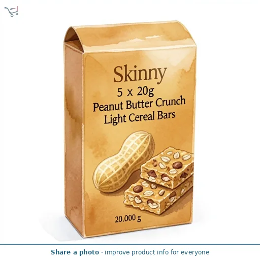 Skinny 5 x 20g Peanut Butter Crunch Light Cereal Bars