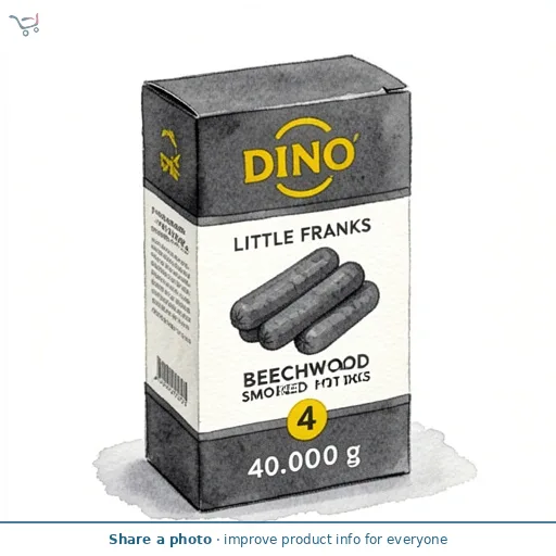 Dino's Famous 4 x 40g Little Franks Beechwood Smoked Pork Hot Dogs