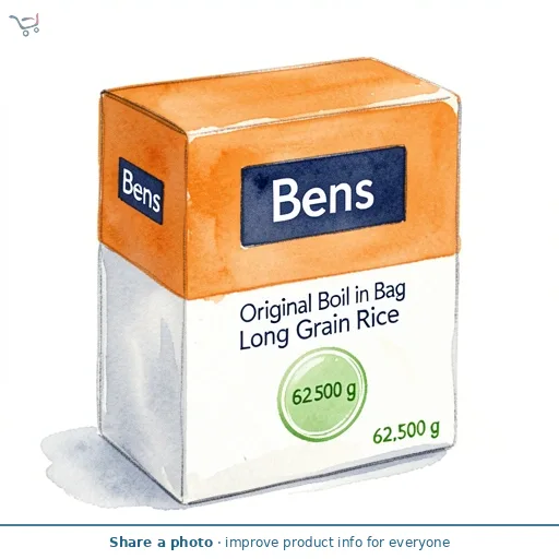 Bens Original Boil in Bag Long Grain Rice 8x62.5g