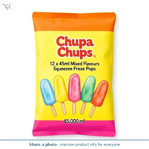 Chupa Chups 12 x 45ml Mixed Flavours Squeezee Freeze Pops