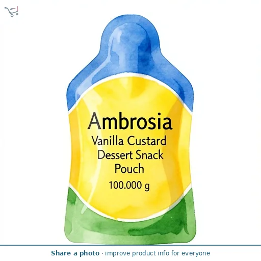 Ambrosia Vanilla Custard Dessert Snack Pouch 100g