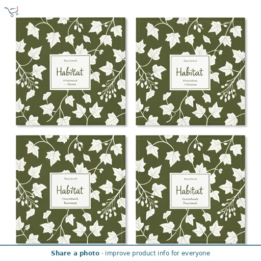 Habitat Pack of 4 Floral Corkback Placemats - Green