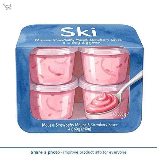 Ski Mousse Strawberry Mousse & Strawberry Sauce 4 x 60g (240g)