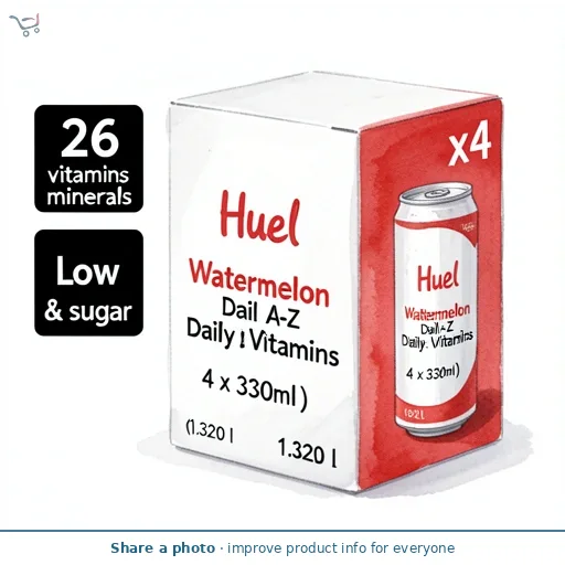 Huel Watermelon Daily A-Z Vitamins 4 x 330ml (1.32L)