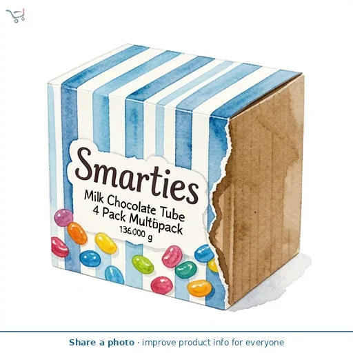 Smarties Milk Chocolate Tube 4 Pack Multipack 136g