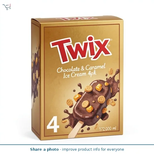 Twix Chocolate & Caramel Ice Cream 4pk