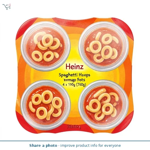 Heinz Spaghetti Hoops Snap Pots In Tomato Sauce 4 X190g