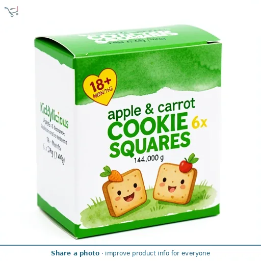 Kiddylicious Apple & Carrot Cookie Squares 18+ Months 6 x 24g (144g)
