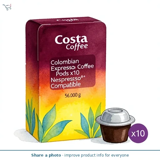 Costa Coffee Colombian Espresso Coffee Pods x10 Nespresso®* Compatible