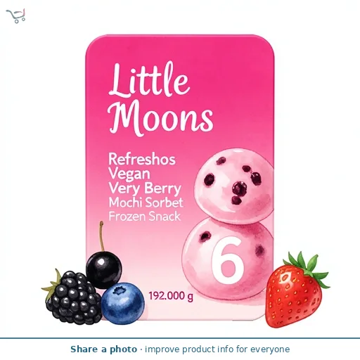 Little Moons Refreshos Vegan Very Berry Mochi Sorbet Frozen Snack 6 x 32g