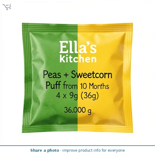 Ella's Kitchen Peas + Sweetcorn Puff Pops from 10 Months 4 x 9g (36g)