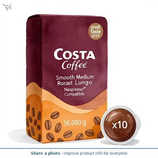 Costa Coffee Smooth Medium Roast Lungo Coffee Pods x10 Nespresso®* Compatible