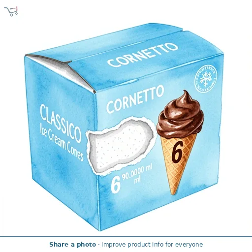 Cornetto Classico Ice Cream Cones 6 x 90ml