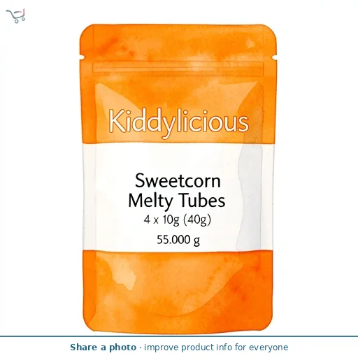 Kiddylicious Sweetcorn Melty Tubes 4 x 10g (40g)