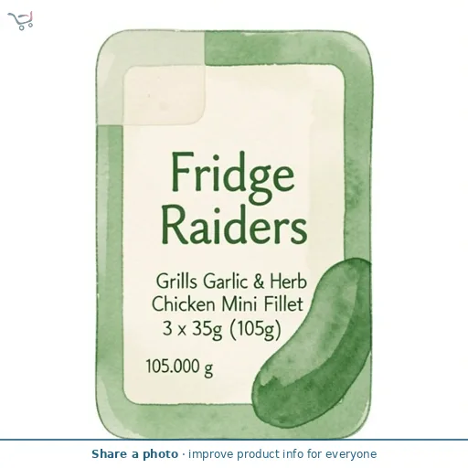 Fridge Raiders Grills Garlic & Herb Chicken Mini Fillet 3 x 35g (105g)