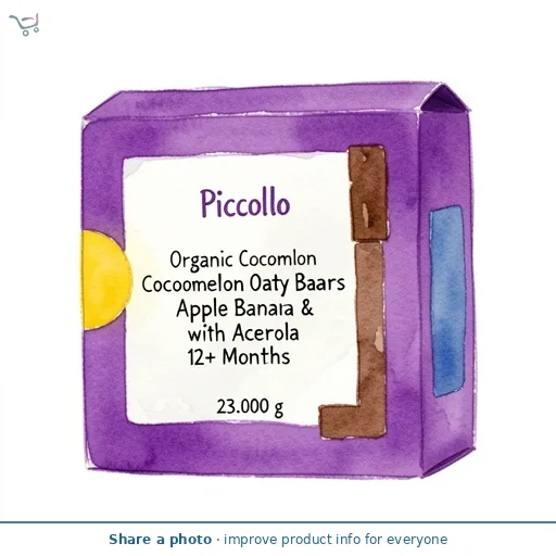 Piccolo Organic Cocomelon Oaty Bars Apple Banana & Blueberry with Acerola 12+ Months 6x23g