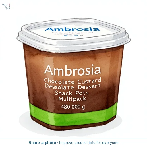 Ambrosia Chocolate Custard Dessert Snack Pots Multipack 4 x 120g