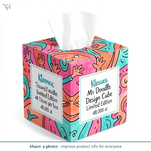 Kleenex Tissues Mr Doodle Design Cube Limited Edition 48 Tissues per box