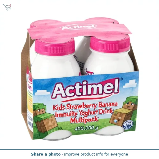 Actimel Kids Strawberry Banana Yoghurt Drink 4x100g