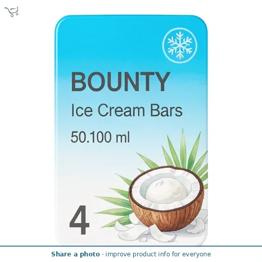 Bounty Ice Cream Bars 4 X 50.1Ml