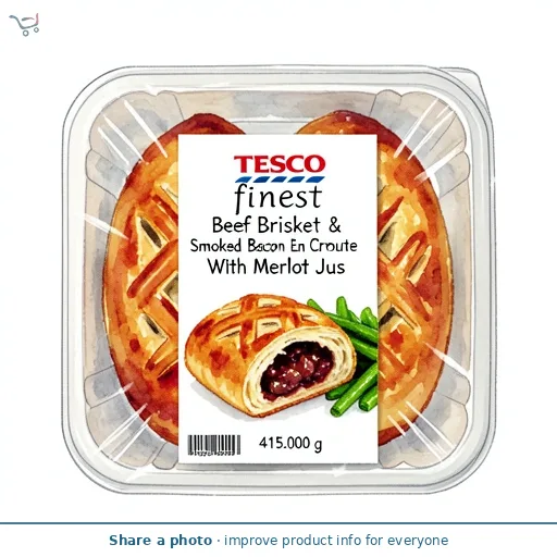 Tesco Finest Beef Brisket & Smoked Bacon En Croute With Merlot Jus 415g