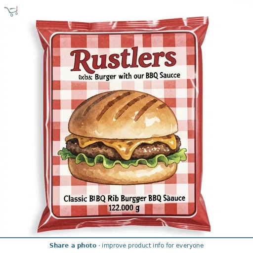 Rustlers Classic BBQ Rib Burger with our BBQ Sauce 122g