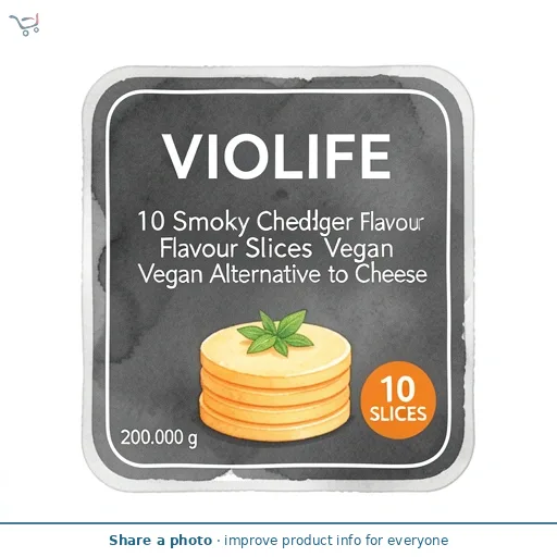 Violife 10 Smoky Cheddar Flavour Slices Vegan Alternative to Cheese 200g