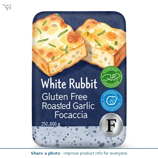 White Rabbit Gluten Free Roasted Garlic Focaccia 2x125g