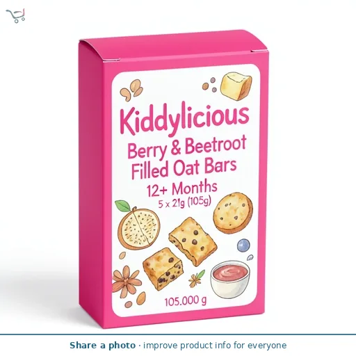 Kiddylicious Berry & Beetroot Filled Oat Bars 12+ Months 5 x 21g (105g)