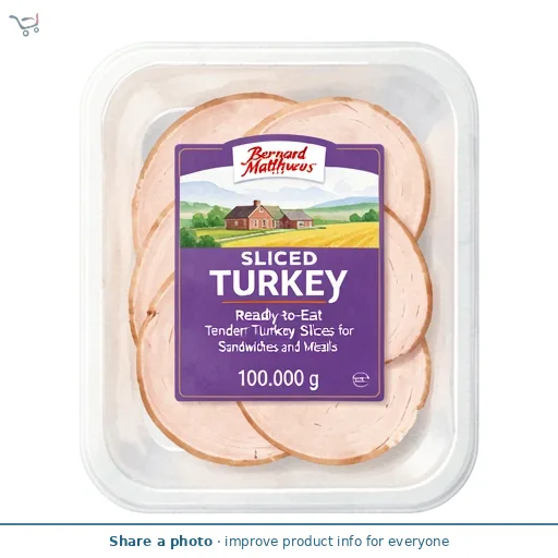 Bernard Matthews Sliced Turkey – Ready-to-Eat Tender Turkey Slices for Sandwiches and Meals