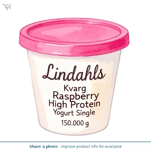 Lindahls Kvarg Raspberry High Protein Yogurt Single