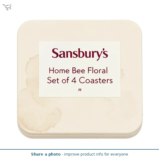 Sainsbury's Home Bee Floral Corkback Set of 4 Coasters
