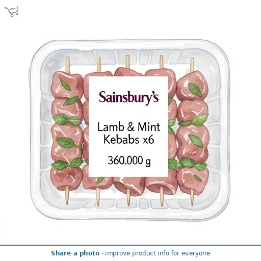 Sainsbury's Lamb & Mint Kebabs x6 360g