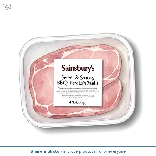 Sainsbury's Sweet & Smoky BBQ Pork Loin Steaks 440g