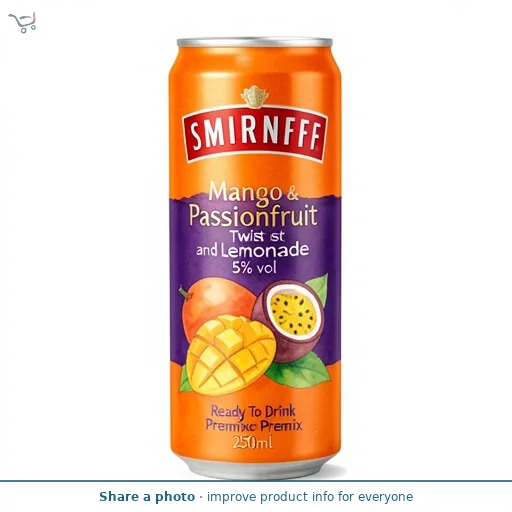 Smirnoff Mango & Passionfruit Twist and Lemonade 5% vol Ready To Drink Premix 250ml Can