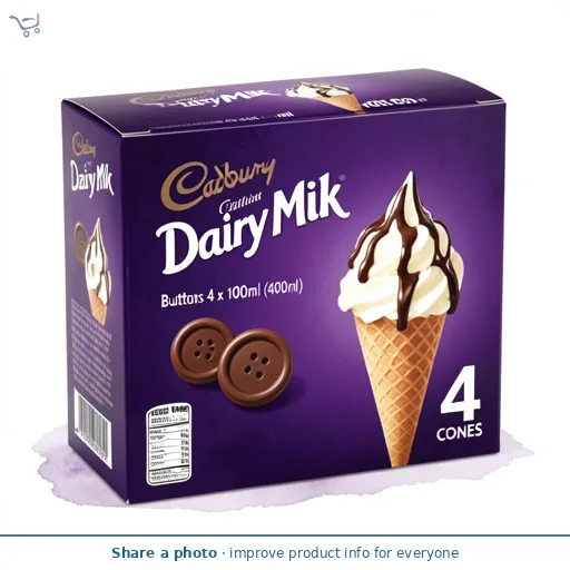 Cadbury Dairy Milk Buttons 4 x 100ml (400ml)