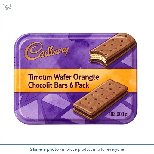 Cadbury Timeout Wafer Orange Chocolate Biscuit Bars 6 Pack