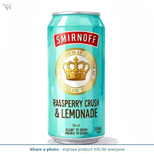 Smirnoff Raspberry Crush & Lemonade 5% vol Ready To Drink Premix 250ml Can