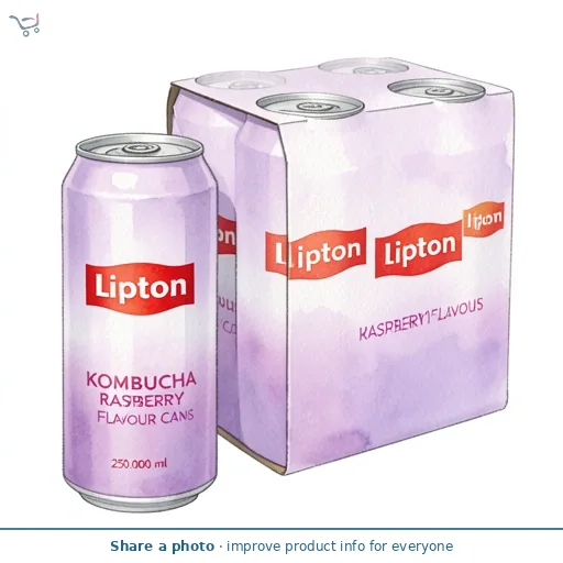 Lipton Kombucha Raspberry Flavour Cans 4 x 250ml