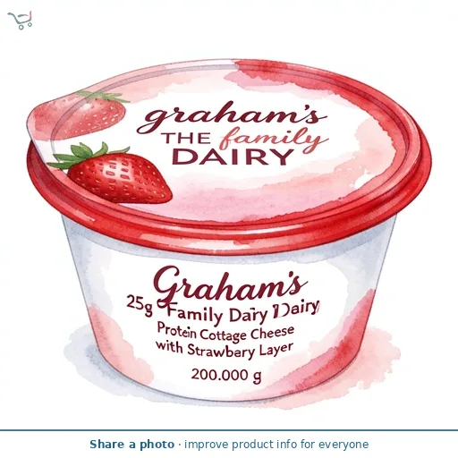 Grahams the Family Dairy 25g Protein Cottage Cheese with Strawberry Layer 200g