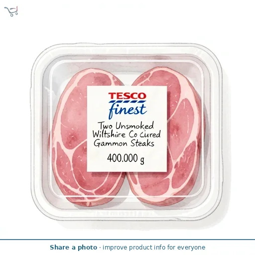 Tesco Finest Two Unsmoked Wiltshire Cured Gammon Steaks 400g