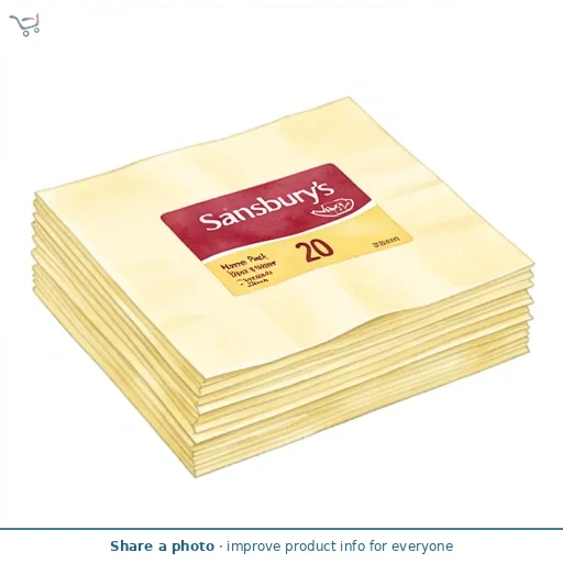 Sainsbury's Home Pack of 20 3ply Yellow Paper Napkins - 33cm