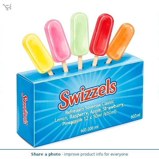 Swizzels Refreshers Squeeze Classic Lemon, Raspberry, Apple, Strawberry, Pineapple 12 x 50ml (600ml)