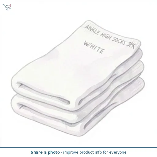 WHITE ANKLE HIGH SOCKS 3PK