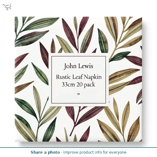 John Lewis Rustic Leaf Napkin 33cm 20 pack